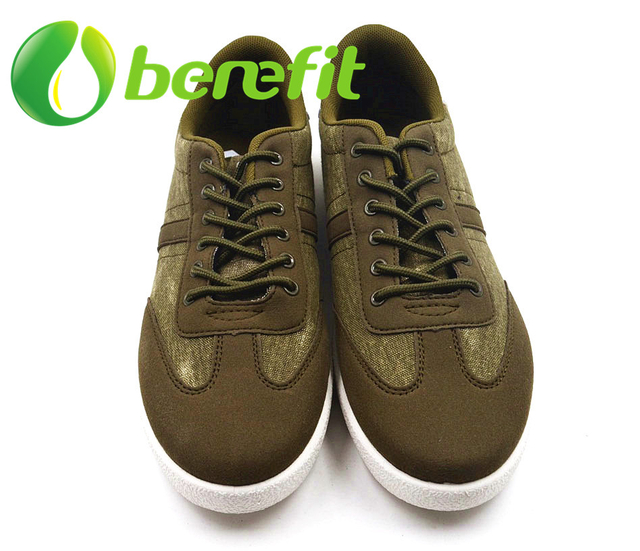 Espadrille Men in Jean And Canvas Upper And PVC Injected Sole of Green Sports Shoes