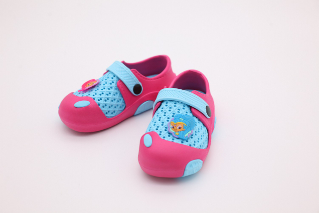 Little Kids EVA Cartoon Fuchia And Torquise Clogs Sandals 