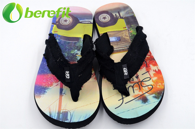 Canvas Strap Mens Flatform Sandals 