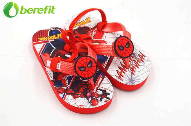 Spider Man Summer chlidren's flip flops with Lights on The Strap 