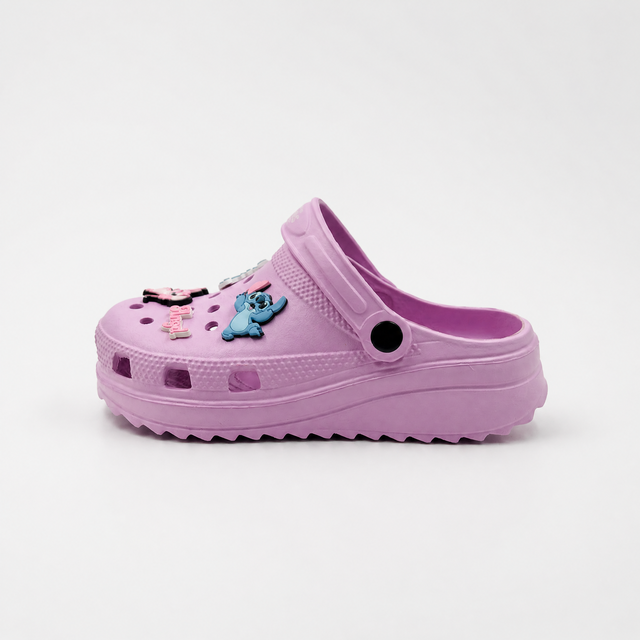 Bulk Kids Purple Cartoon Clogs with Character Design