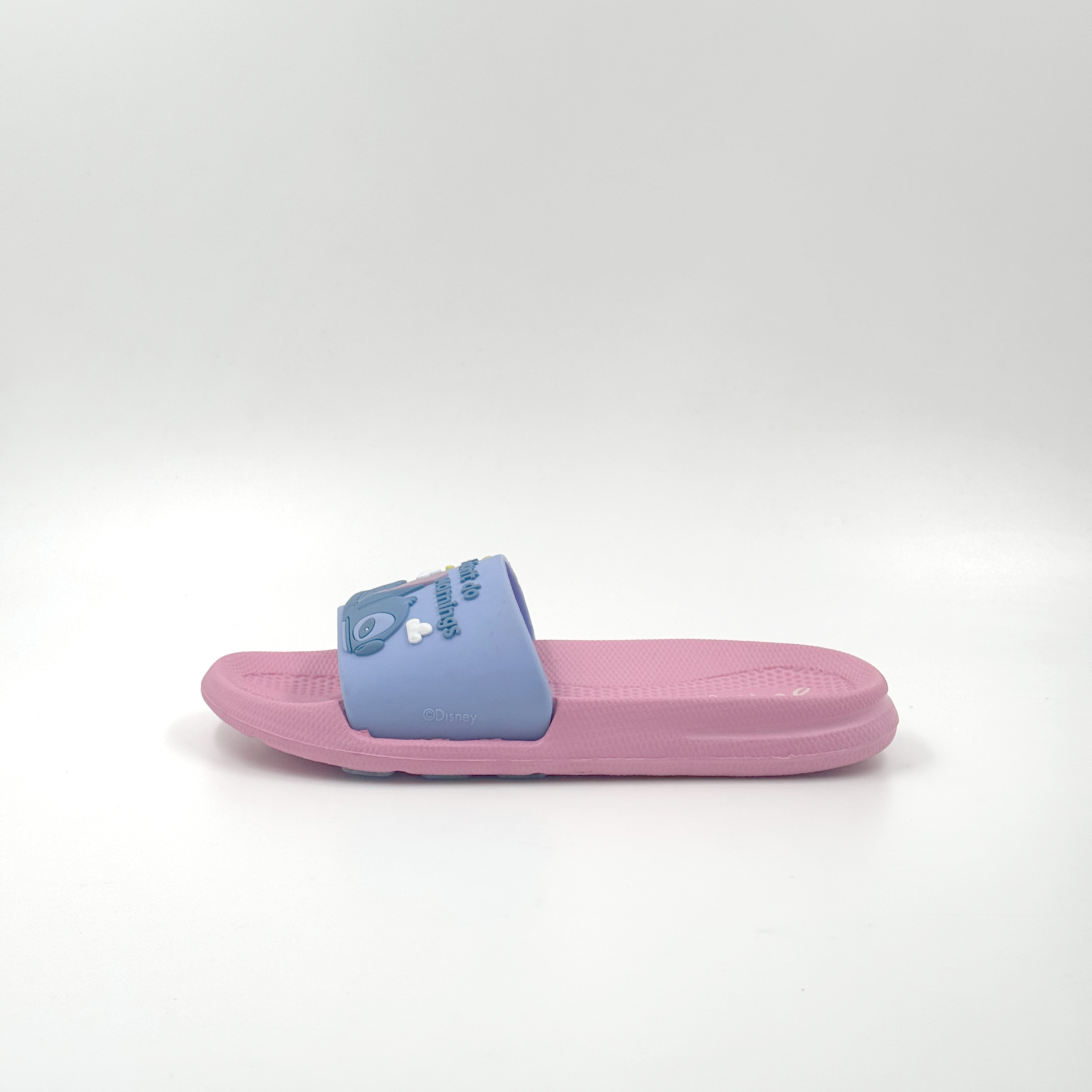 Wholesale Kids Pink & Blue Stitch Slides "I Don't Do Mornings"