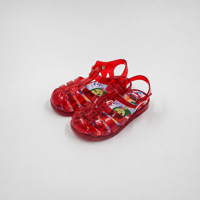 Wholesale Kids Red Inside Out Jelly Sandals PVC Beach Shoes