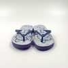 Wholesale Blue Floral Print Kids Flip Flops with Dark Straps