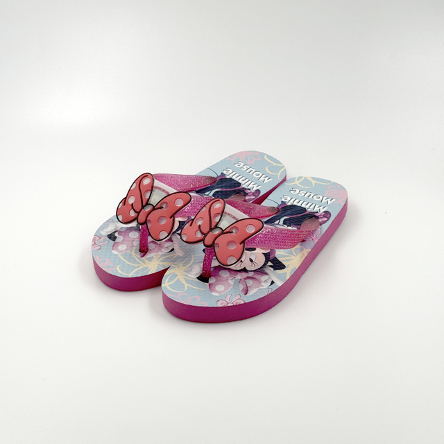 GIRLS LIGHTNING DISNEY BOW MINNIE MOUSE'S SHOES CUSTOM FLIP FLOPS