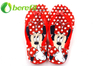Girls Flip Flops with PVC Upper And PE Sole with Red Mickey Design