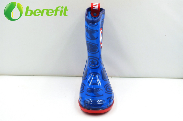 Ankle Boots And Kids Rain Boots with Fashion Captain America Design And Kids Water Proof Style