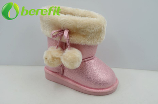 Pink Girls Faux Fur Fashion Snow Boot 