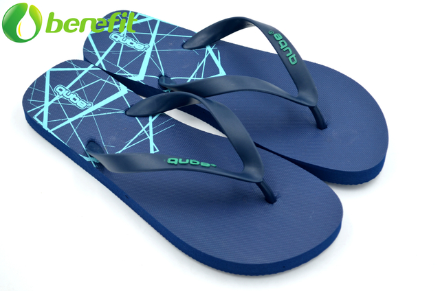 Men cheap flat printed PE flip flops 