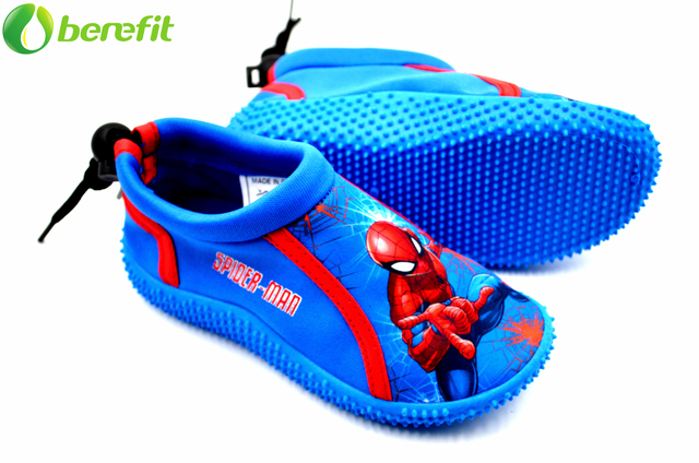 Kids Blue Durable Spider-Man Swim Shoes 