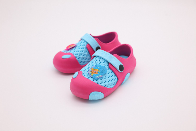 Little Kids EVA Cartoon Fuchia And Torquise Clogs Sandals 