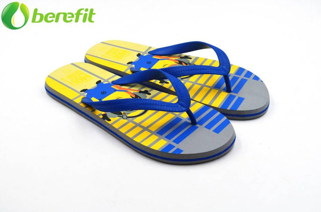 Summer Mens Minions Cartoon Printed Flip Flops