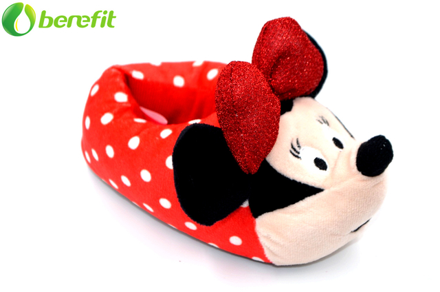 Minnie Mouse Girls Kids Black & Red House Indoor Slipper 
