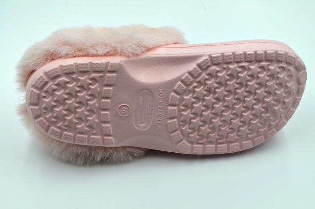 Lady Faux Fur Lined Waterproof Garden Shoes Clogs 