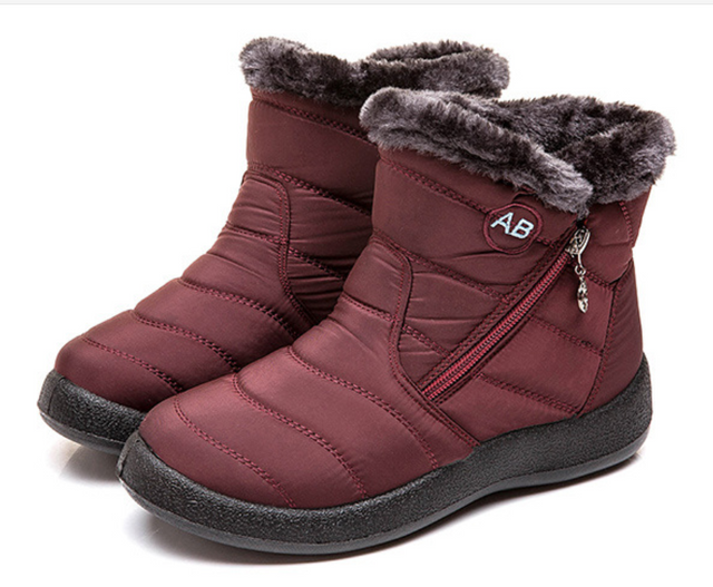 Latest Fur-lined Womens Polyester Waterproof Snow Boots 