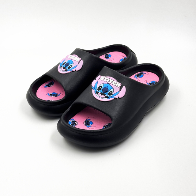 Disney Stitch Women's Chunky Slide Slippers Black Wholesale