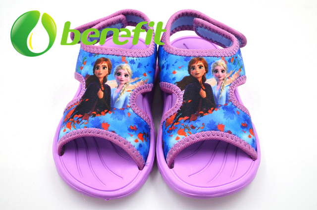 Cute Sandals for Girls in Sublimation Upper with FROZEN Design And EVA Sole