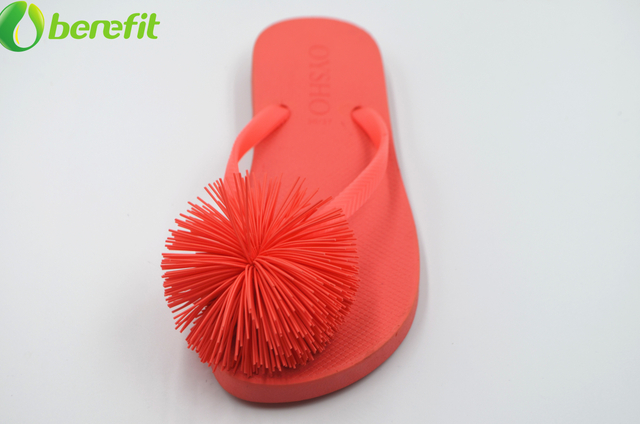 PVC Ladies Anti-slip Red Slipper Flower 
