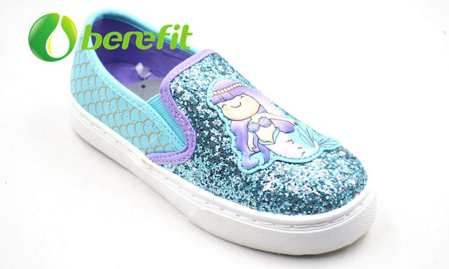 Kids Shoes Girls And Casual Shoes for Kids with Glitter PU Upper And PVC Sole