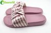 Lady Pink Stripe Satin Fabric Bow EVA Slider Sandal 