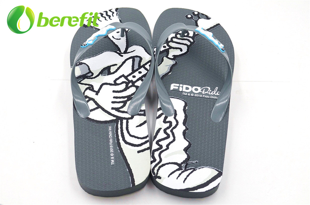Fidodido Mens Flip Flops with Insole Embossed