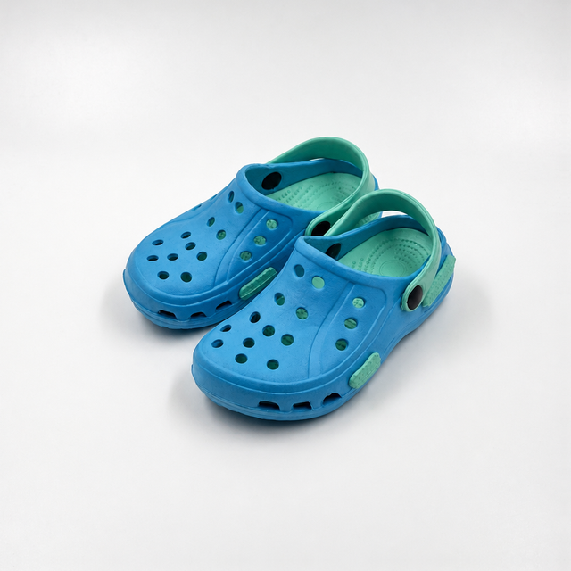Wholesale Kids Two-Tone Clogs Blue & Mint EVA Garden Shoes