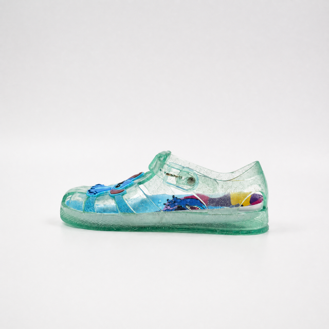 Wholesale Stitch Glitter Kids Jelly Sandals PVC Beach Shoes