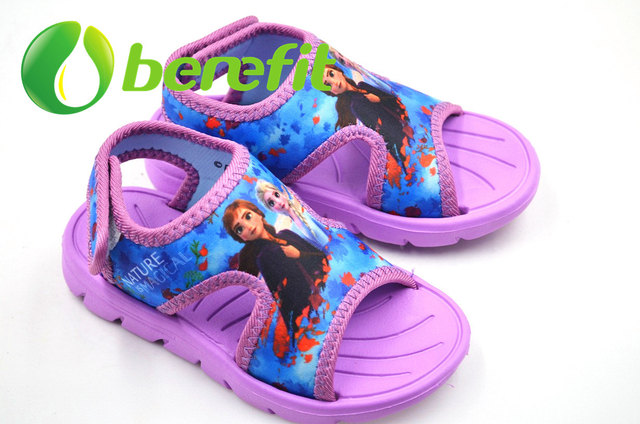 Cute Sandals for Girls in Sublimation Upper with FROZEN Design And EVA Sole