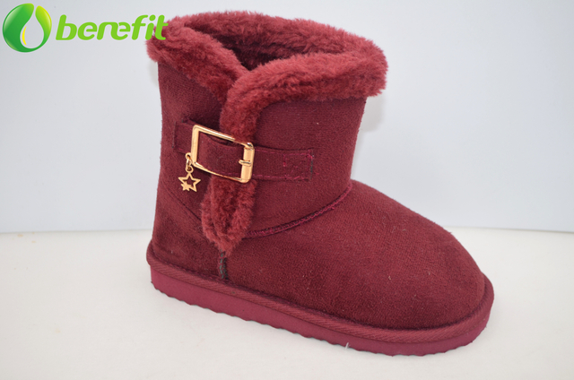 Womens Suede Fur Polka Dots Snow Boots 