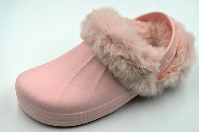 Lady Faux Fur Lined Waterproof Garden Shoes Clogs 