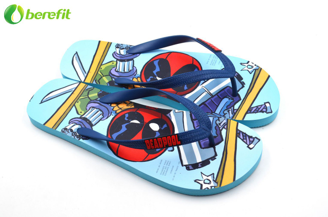 Summer Men's Colorful Cute Printed PE Flip Flops