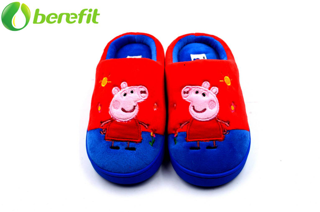 Pepper Pig Toddler Boys Toe Closed Velvet Indoor Slippers 