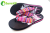 Ladies Black Ethnic Fabric Upper Sandal for Wide Feet 