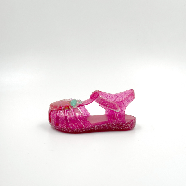 Wholesale Kids Glitter Jelly Sandals Fruit Applique PVC Supplier
