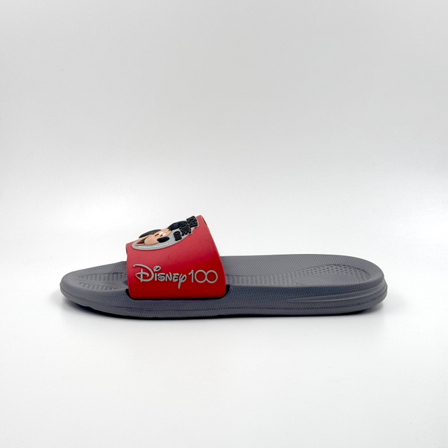 Disney Mickey Mouse Men's Slippers Red And Grey Slides Wholesale