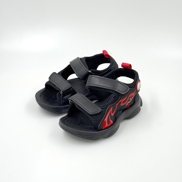 CHILDREN BLACK SANDALS CHILDREN SLIDE SANDALS OPEN-TOE SANDALS 