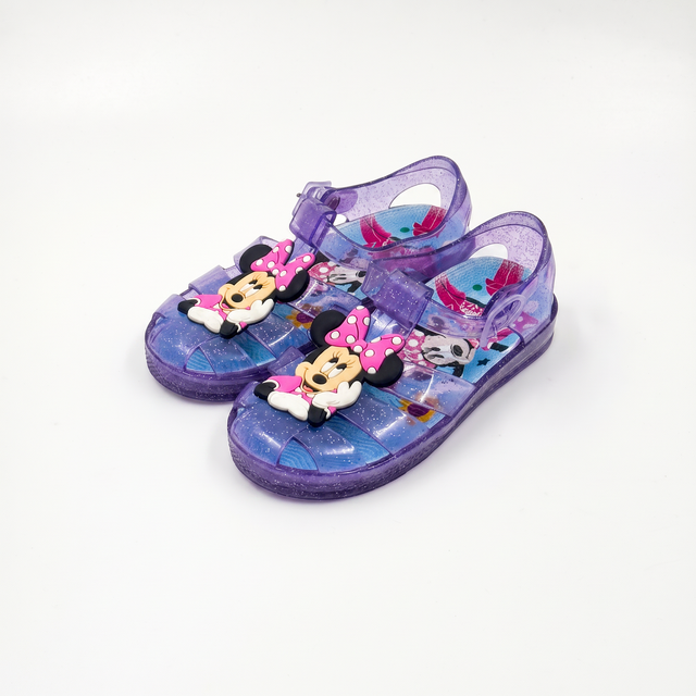 Wholesale Minnie Mouse Glitter Kids Jelly Sandals PVC Supplier