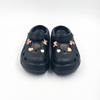 Women's Black Platform Clogs with Bow And Heart Charms Wholesale