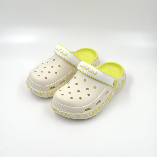 CREAM EVA CLOGS KIDS CUSTOM LOGO