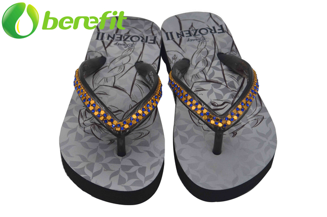 Anti-slip Summer Frozen Black Children Flip Flops