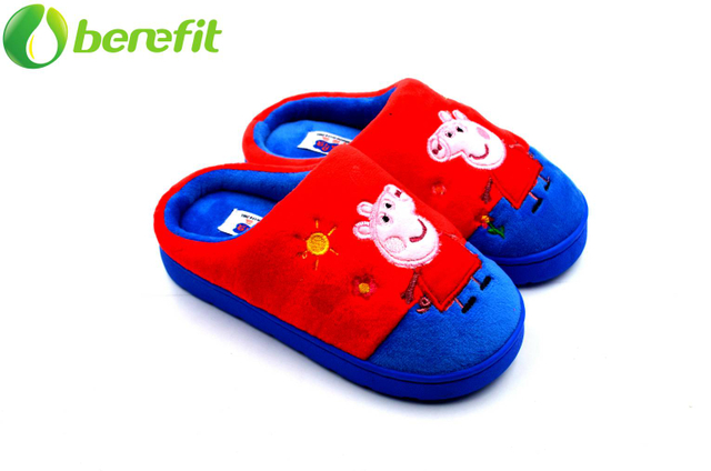 Pepper Pig Toddler Boys Toe Closed Velvet Indoor Slippers 