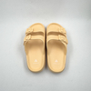 LADIES EVA YELLOW BIRKENSTOCK-STYLE SANDALS WITH TWO BUCKLES ON THE UPPER
