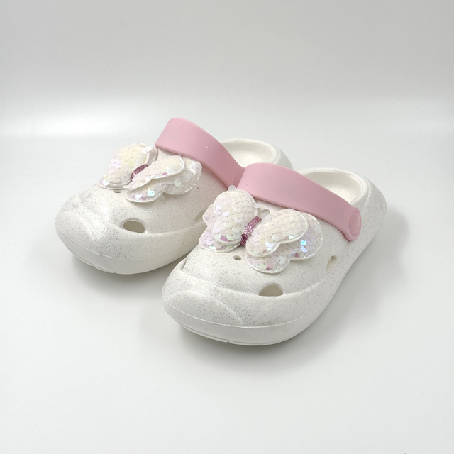 KIDS WHITE BOW SHOES COLORFUL CLOGS CUTE CLOGS 