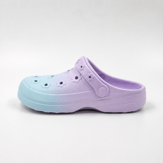 Wholesale Pastel Flower Kids Clogs with Adjustable Heel Strap
