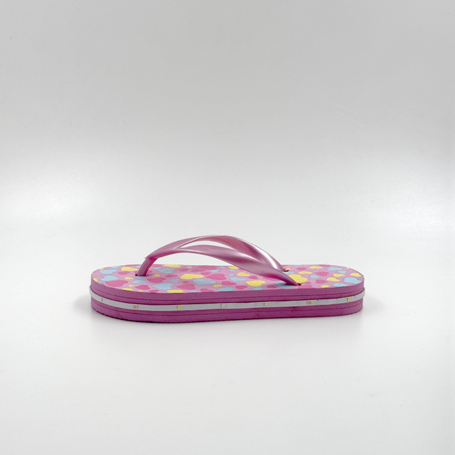 Kids Light Up Flip Flops with Colorful Heart Print Wholesale
