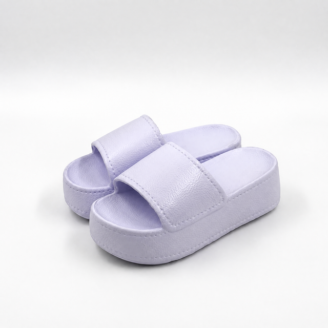 Bulk Kids Lavender Platform Slides EVA Beach Sandals