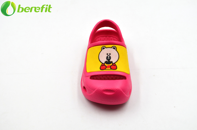 Children EVA Cartoon Closed-toe Red And Yellow Sandals 