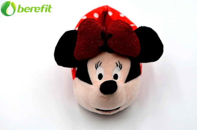 Minnie Mouse Girls Kids Black & Red House Indoor Slipper 