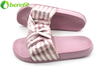 Lady Pink Stripe Satin Fabric Bow EVA Slider Sandal 