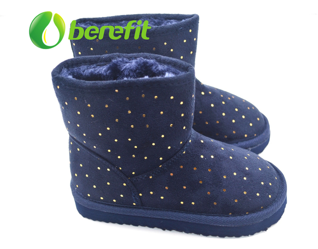Kids Snow Boots with Ankle High And Lint And Fur Upper And EVA Sole